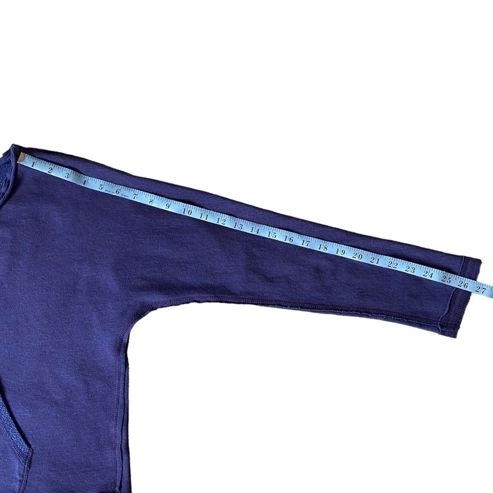 VANS Raw Edge Sweatshirt Long Sleeve Cropped Pullover Blue/Purple Women Size L - Picture 10 of 11